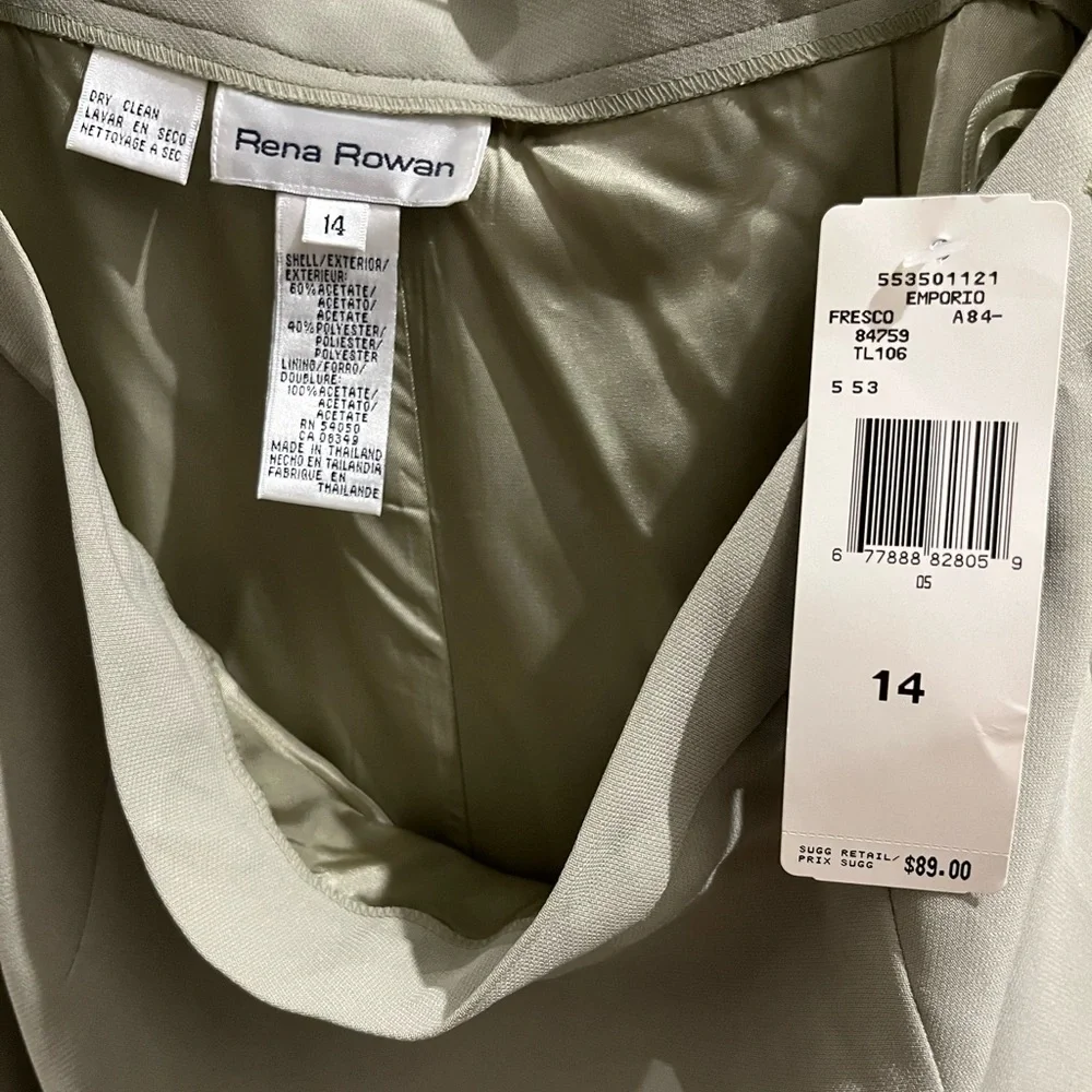 ⭐️ NWT - Vintage Rena Rowan Suit Skirt - Light pastel green - Size 14 sku#2 - Picture 3 of 8